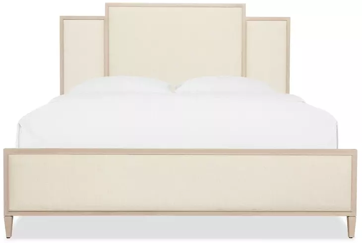 Melange Beige Upholstered Queen Panel Bed