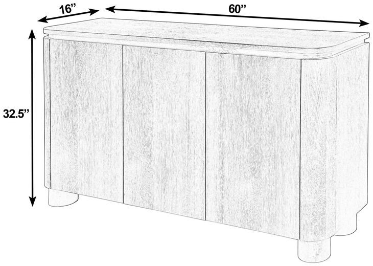 Genoa Light Oak 3 Doors Sideboard with Storage