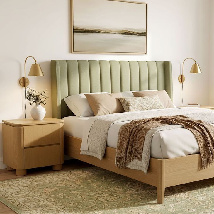 Genoa Light Oak 2 Drawers Nightstand