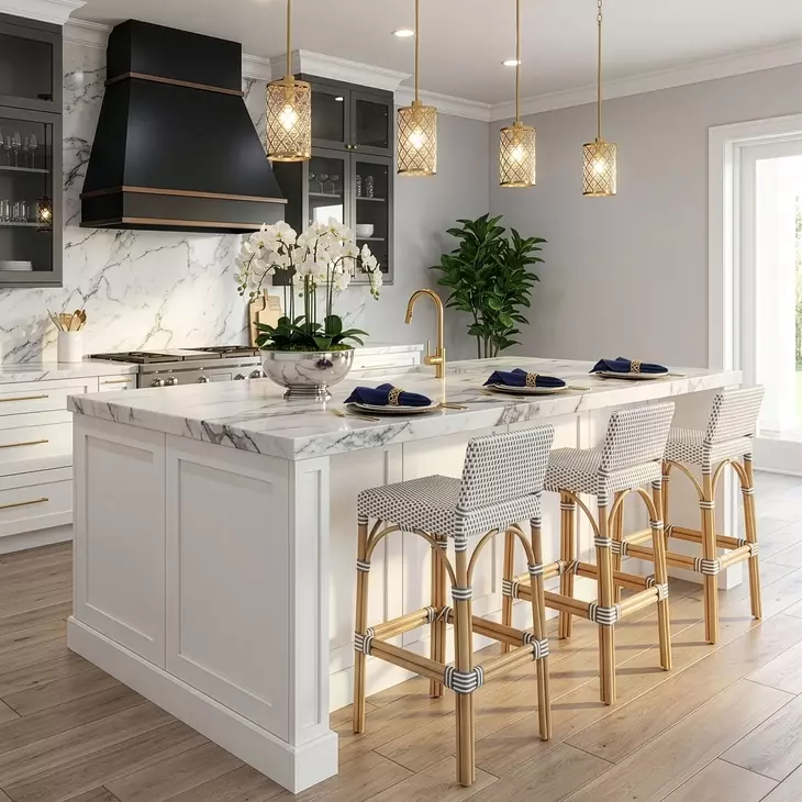 Serienna White and Gray Bar Stool