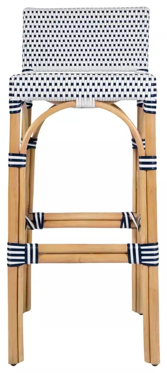Serienna White and Navy Bar Stool