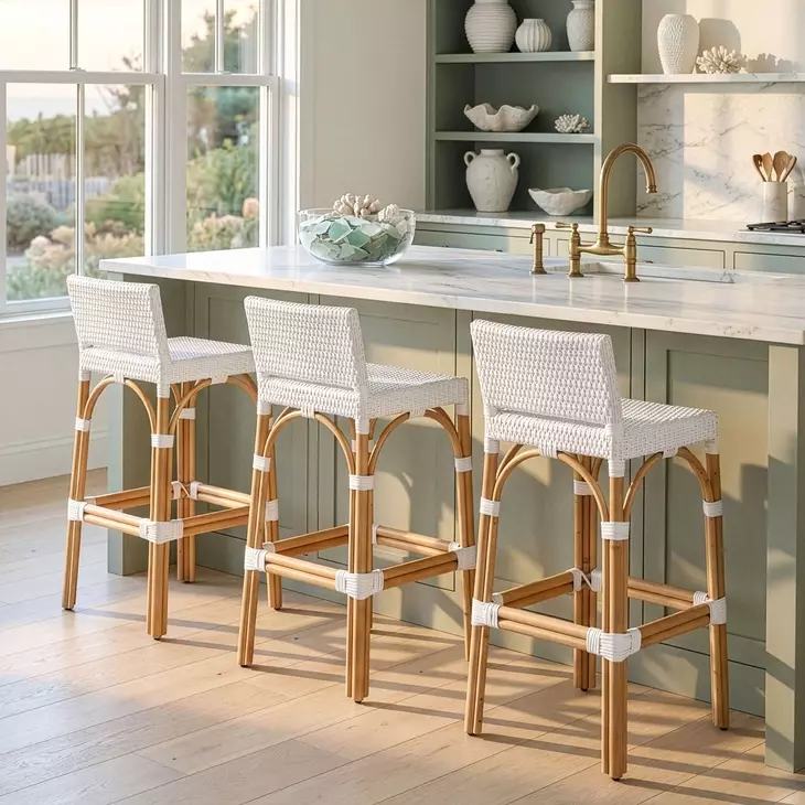 Serienna Smooth White Bar Stool