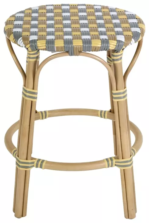 Ballito French Yellow and Brown Counter Height Stool