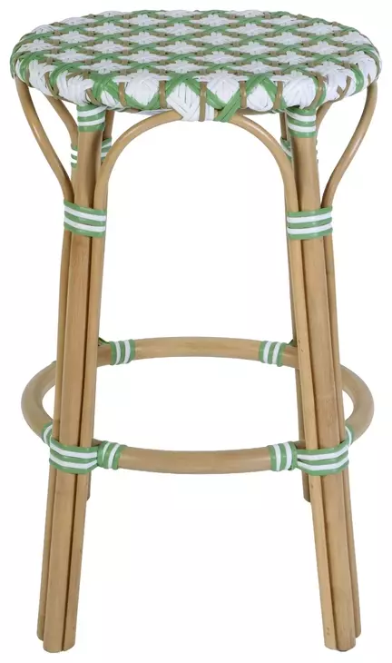 Ballito French White and Green Bar Stool