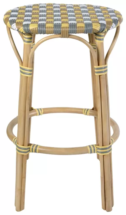 Ballito French Yellow and Brown Bar Stool