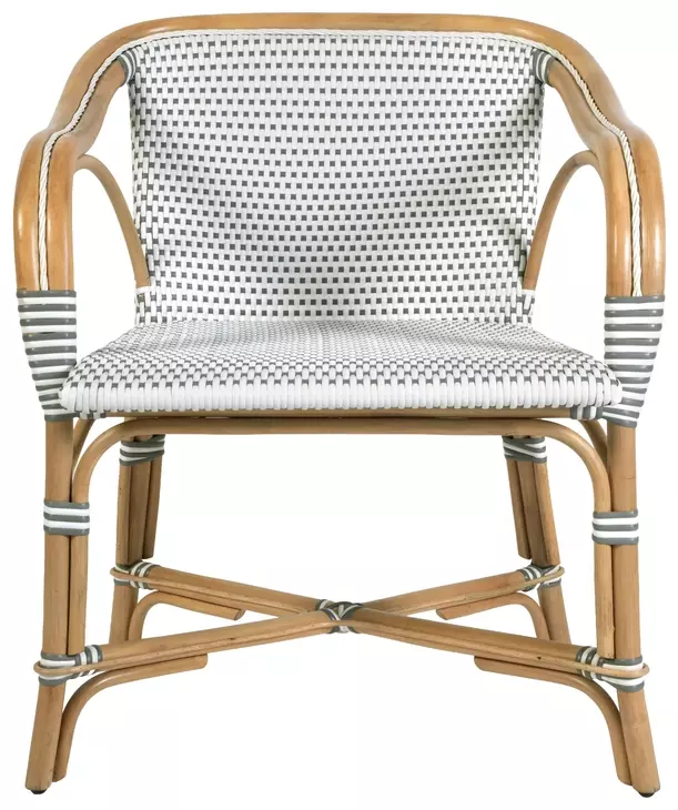 Portofino White and Gray Arm Chair