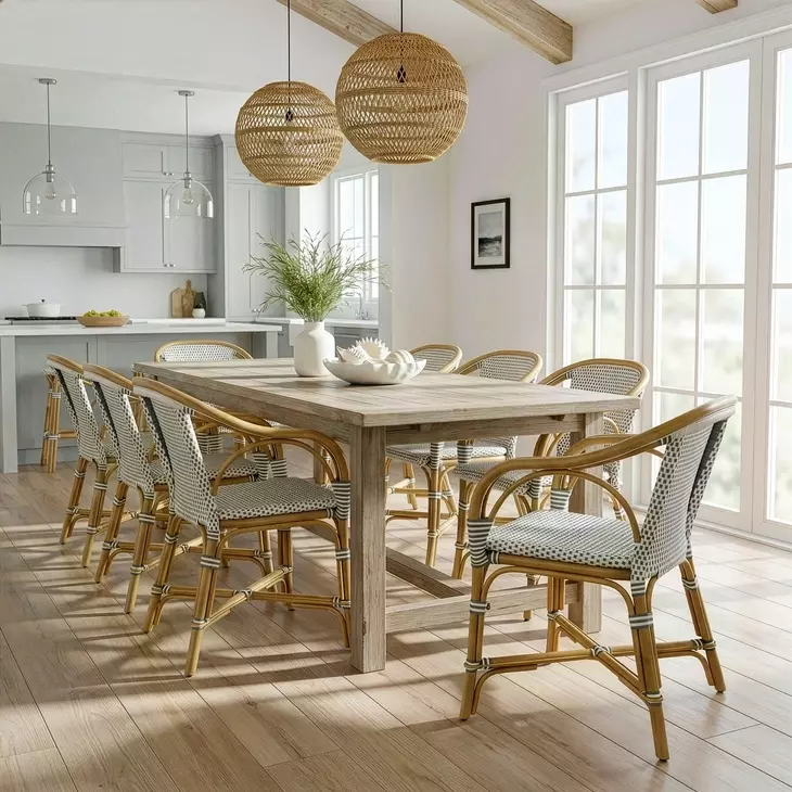 Portofino White and Gray Arm Chair