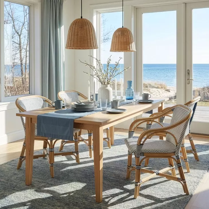 Portofino White and Navy Arm Chair