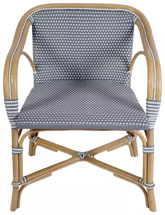 Portofino Gray and White Arm Chair