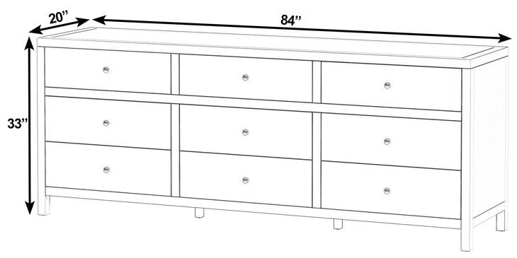 Nora Natural 9 Drawers Dresser