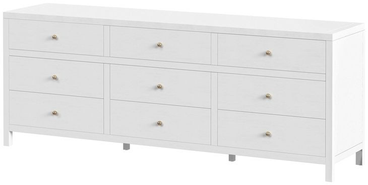 Nora White 9 Drawers Dresser