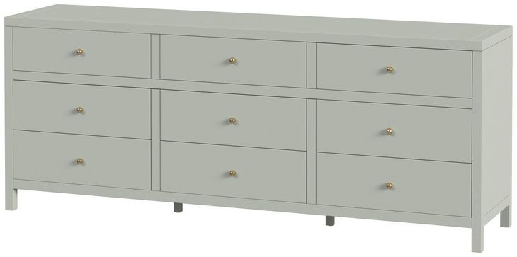 Nora Sage Green 9 Drawers Dresser