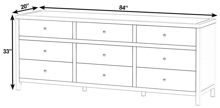 Nora Sage Green 9 Drawers Dresser