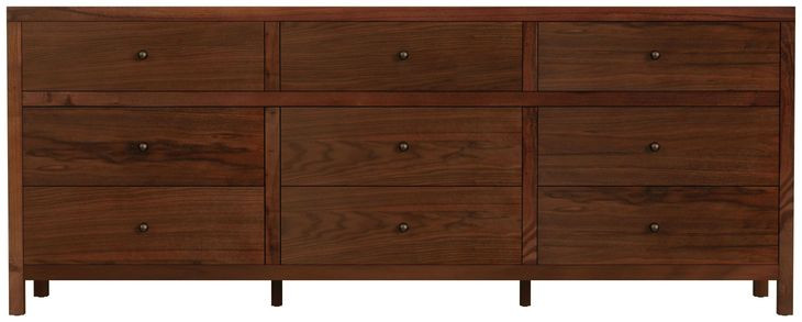 Nora Walnut 9 Drawers Dresser