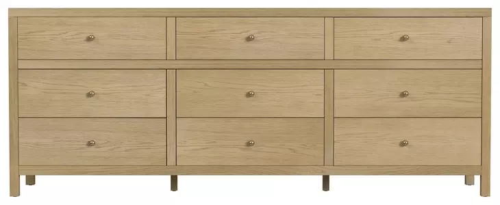 Nora Light Oak 9 Drawer Dresser
