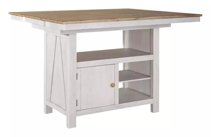 Harvest Fields Weathered White and Sandstone 5 Piece Extendable Gathering Dining Set