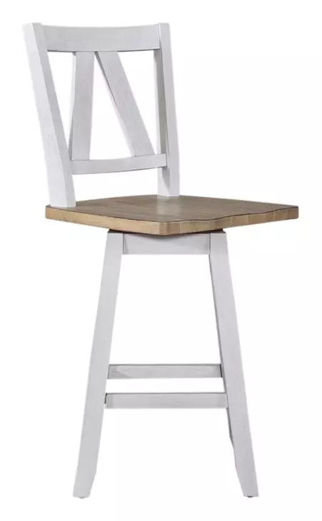 Harvest Fields Weathered White and Sandstone 5 Piece Extendable Gathering Dining Set