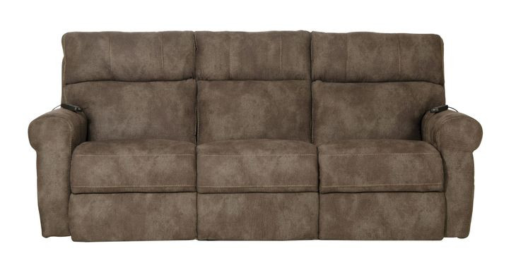 Tranquility Pewter Lay Flat Power Reclining 87" Sofa with Power Lumbar and Heat Massage