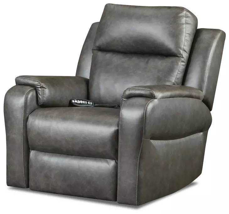 Davidson Slate Leather Zero Gravity Power Recliner with Power Headrest and Massage