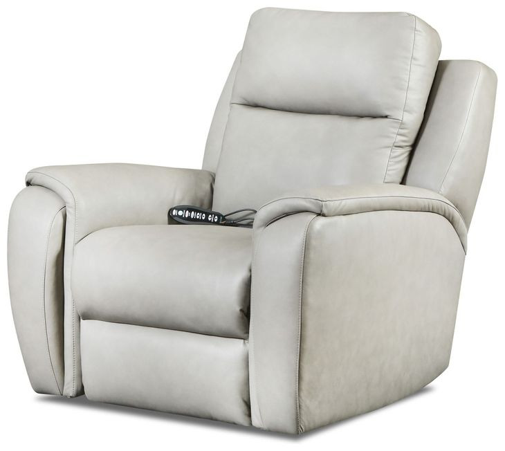 Drake Light Gray Leather Zero Gravity Power Recliner