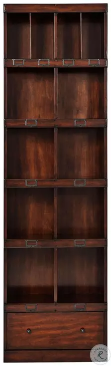 The Agra Walnut 1 Drawer And 8 Shelves Bookcase