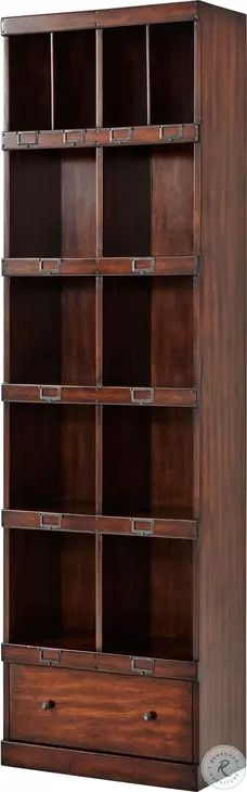 The Agra Walnut 1 Drawer And 8 Shelves Bookcase