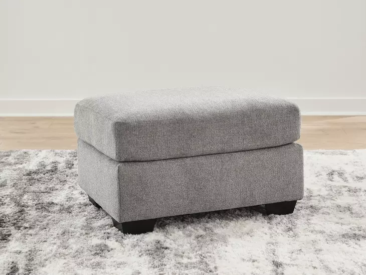 Loreo Gray Upholstered Rectangular Ottoman