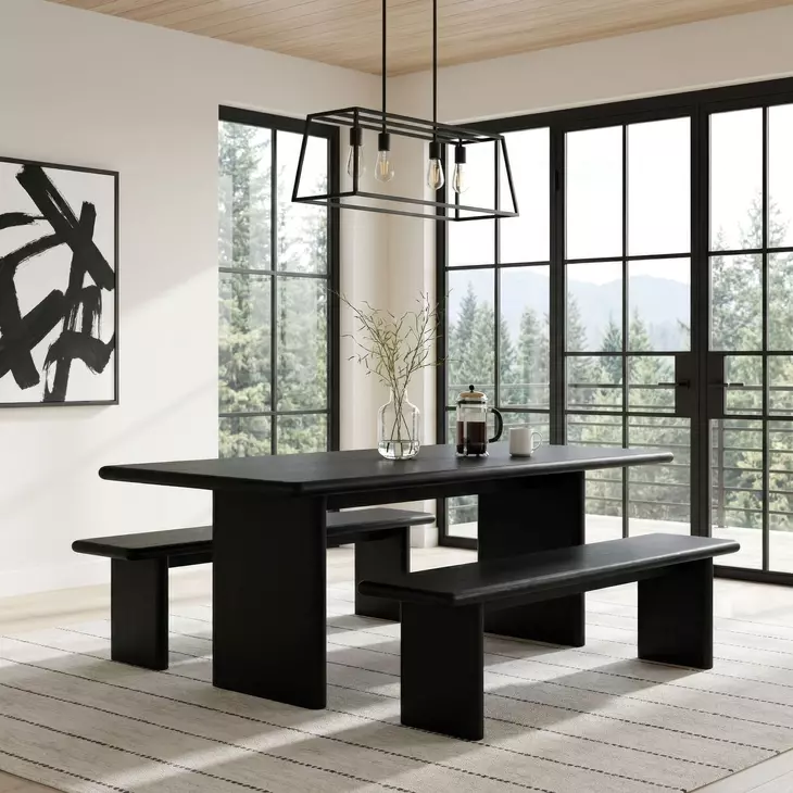 Halmstad Black Dining Bench