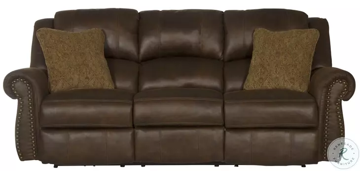 Pickett Walnut Power Reclining 90" Sofa with Power Headrest