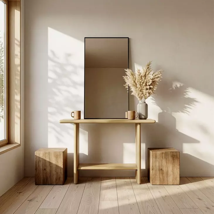 Halmstad Blonde Oak Rectangular Console Table