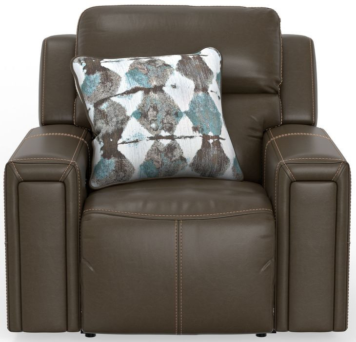 Arezzo Chocolate Zero Gravity Lay Flat Power Recliner with Power Headrest