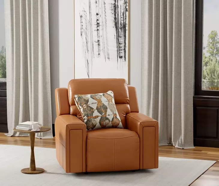 Arezzo Whiskey Zero Gravity Lay Flat Power Recliner with Power Headrest
