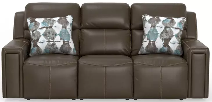 Arezzo Chocolate Power Headrest Power Reclining 87" Sofa