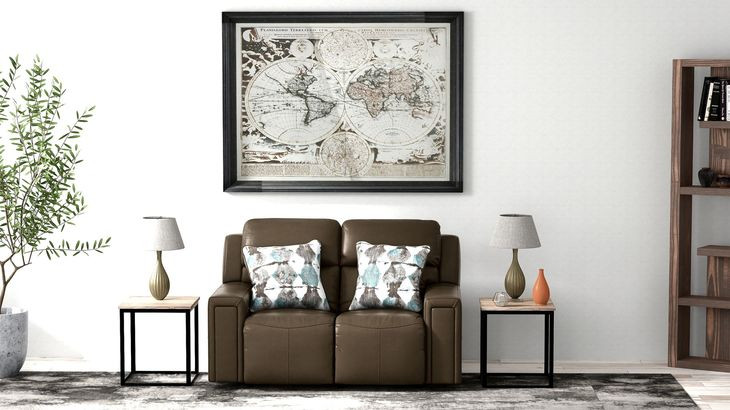 Arezzo Chocolate Zero Gravity Power Reclining Loveseat with Power Headrest