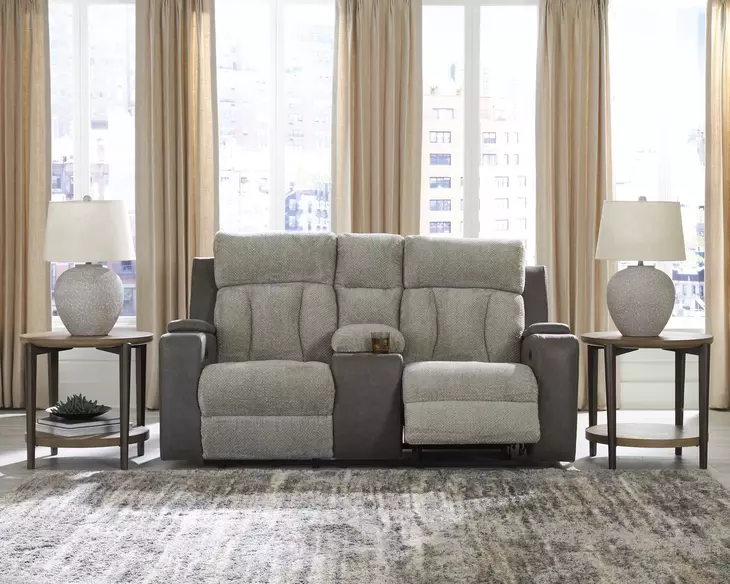 Point Clear Sisal 76" Power Reclining Loveseat with USB Charging
