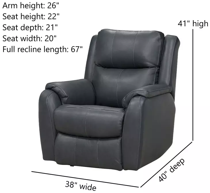 Marquis Horizon Leather Rocker Power Recliner with Power Headrest and USB Charging