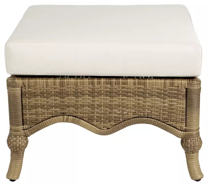 Scarlett Milk Chocolate Upholstered Outdoor Square Ottoman