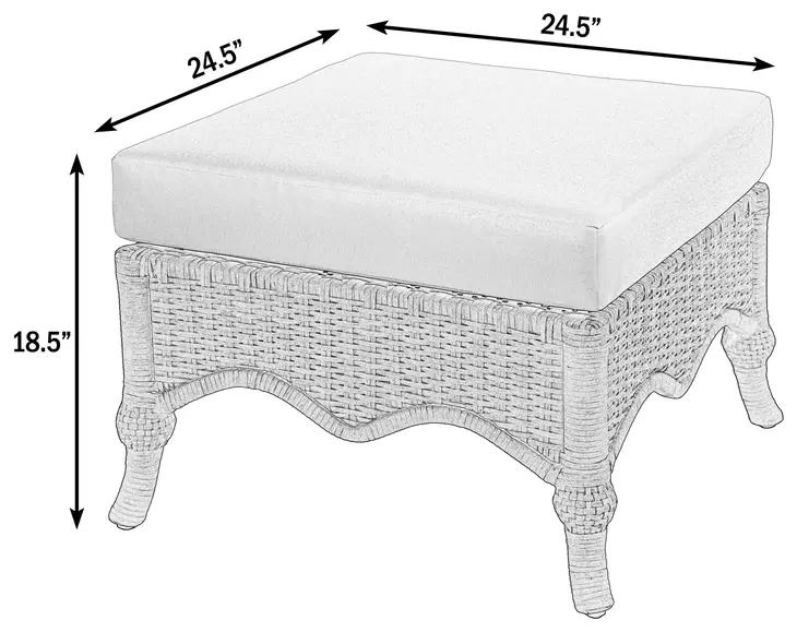 Scarlett Milk Chocolate Upholstered Outdoor Square Ottoman