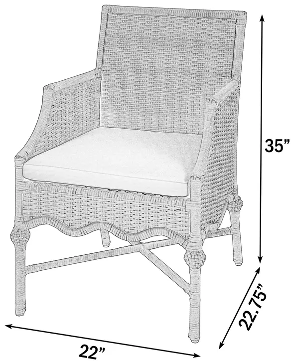 Scarlett Ivory Upholstered Outdoor Armed Dining Chair