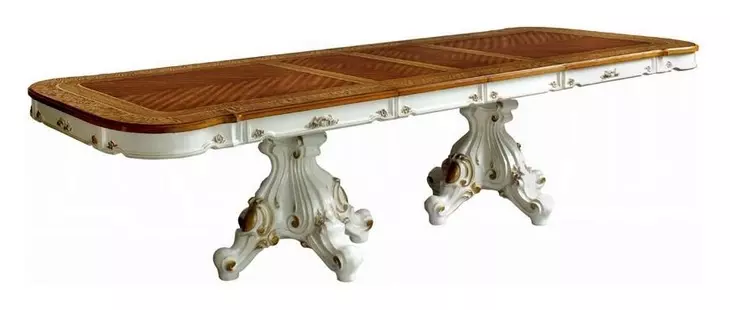 Picardy Antique Pearl and Cherry Oak 120" Extendable Rectangular Dining Table