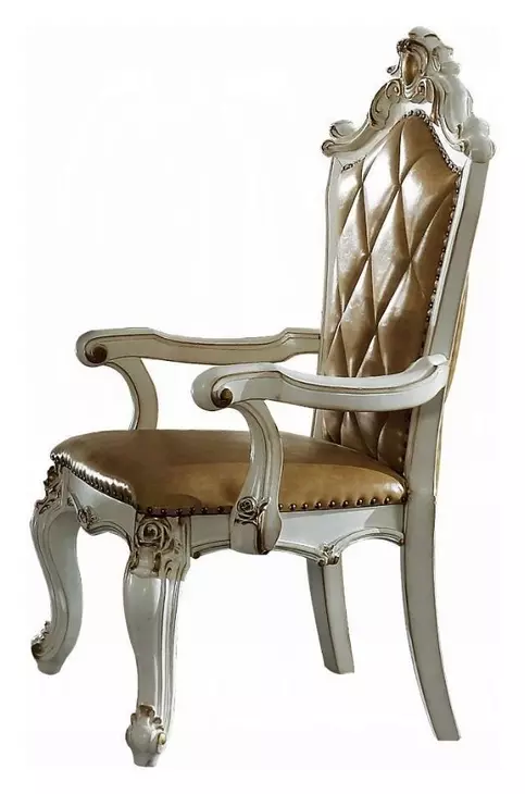 Picardy Butterscotch Upholstered Arm Chair with Nailhead Trim Set of 2