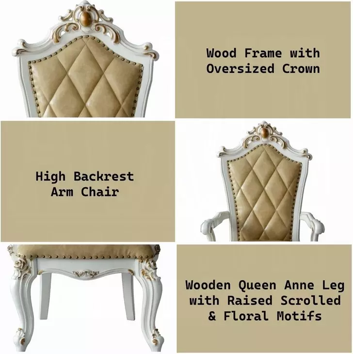 Picardy Butterscotch Upholstered Arm Chair with Nailhead Trim Set of 2