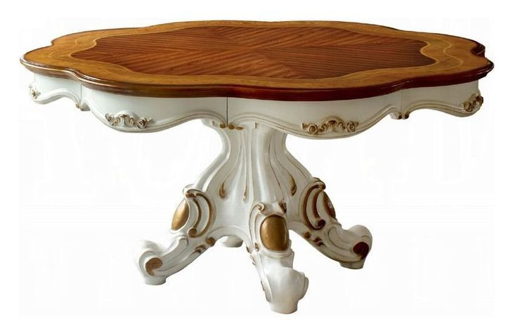 Picardy Antique Pearl and Cherry Oak 62" Round Dining Table