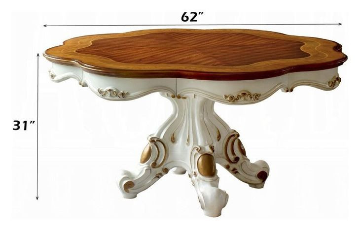 Picardy Antique Pearl and Cherry Oak 62" Round Dining Table