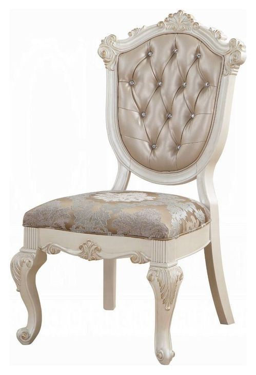 Chantelle Rose Gold and Pearl Beige Upholstered Side Chair Set of 2