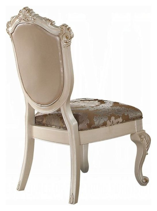 Chantelle Rose Gold and Pearl Beige Upholstered Side Chair Set of 2