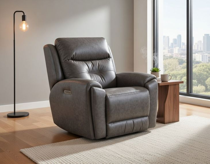 Point Break True Grit Greystone Power Wall Hugger Recliner with Power Headrest and Lumbar