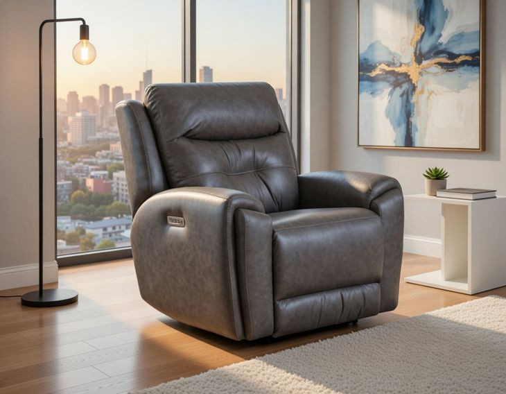 Point Break True Grit Greystone Power Wall Hugger Recliner with Power Headrest and Lumbar