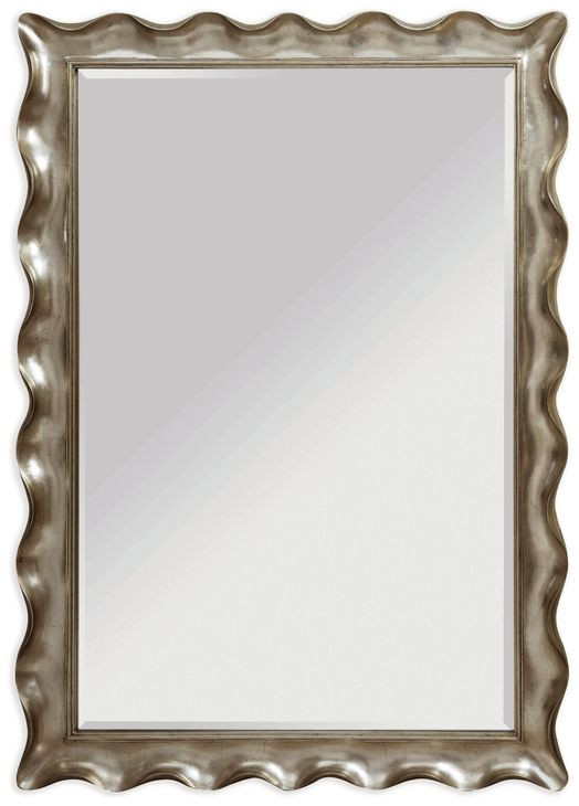 Pie Silver Leaf Rectangular Crust Floor Mirror