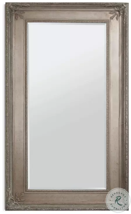 Prazzo Antique Silver Leaf Rectangular Floor Mirror